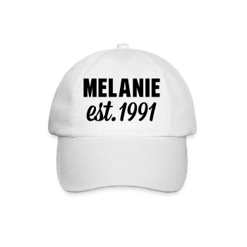 Melanie est 1991 - Baseballkappe - Weiß/Weiß - Vorne