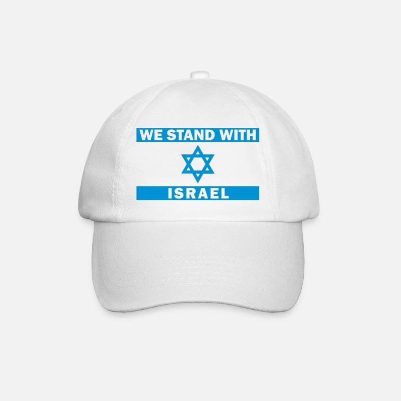 WE STAND WITH ISRAEL - Baseballkappe - Weiß/Weiß