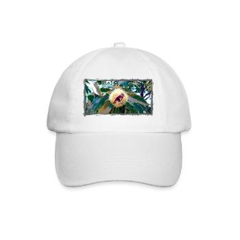 Kastanie in spitzen Blätterdesign - Baseballkappe - Weiß/Weiß - Vorne