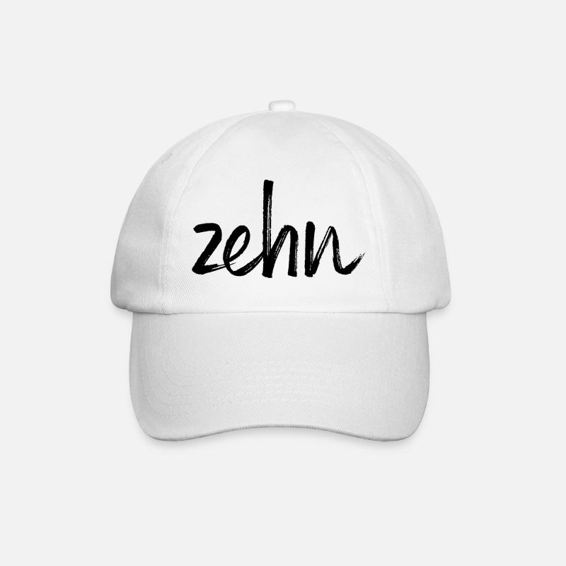 zehn 10 Geburtstag Geschenk Zahl - Baseballkappe - Weiß/Weiß