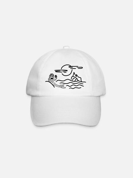 Mermaid in Enchanted Land - Baseball Cap - white/white