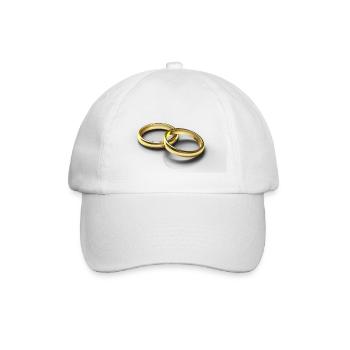 wedding rings - Baseball Cap - white/white - Front