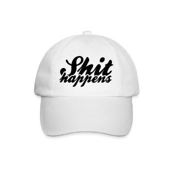 Shit Happens and Politics - Baseball Cap - white/white - Front