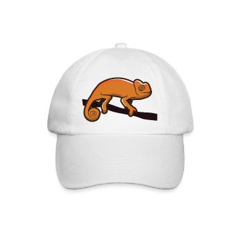 kletterndes Chamäleon - Baseballkappe - Weiß/Weiß - Vorne
