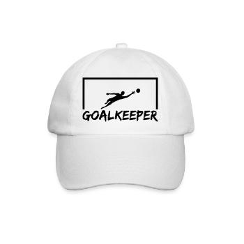 text goalkeeper cool torschuss torwart torhueter h - Baseballkappe - Weiß/Weiß - Vorne
