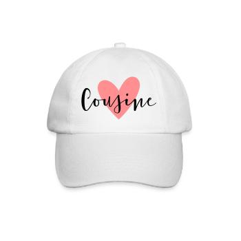 Cousin coeur amour cadeau de famille - Casquette classique - blanc/blanc - Devant