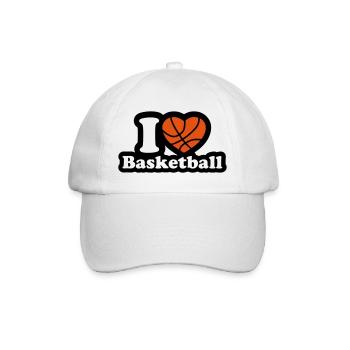 I love basketball - Ich liebe Basketball - Baseballkappe - Weiß/Weiß - Vorne