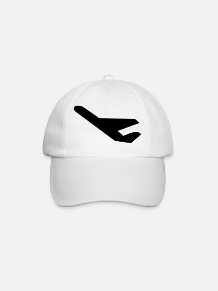 flugzeug - Baseballkappe - Weiß/Weiß