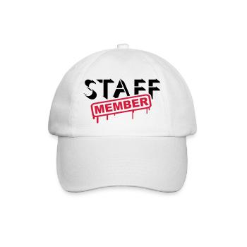 Staff Member Friends Team Staff Crew Logo - Baseball Cap - white/white - Front
