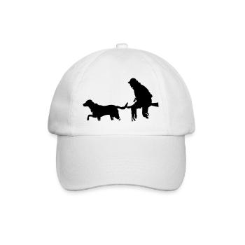 Jäger mit Hund - Baseballkappe - Weiß/Weiß - Vorne