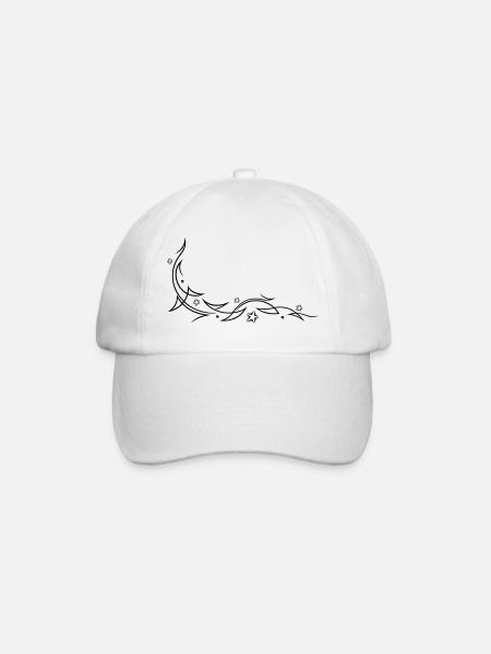 Tribal with stars - Baseball Cap - white/white