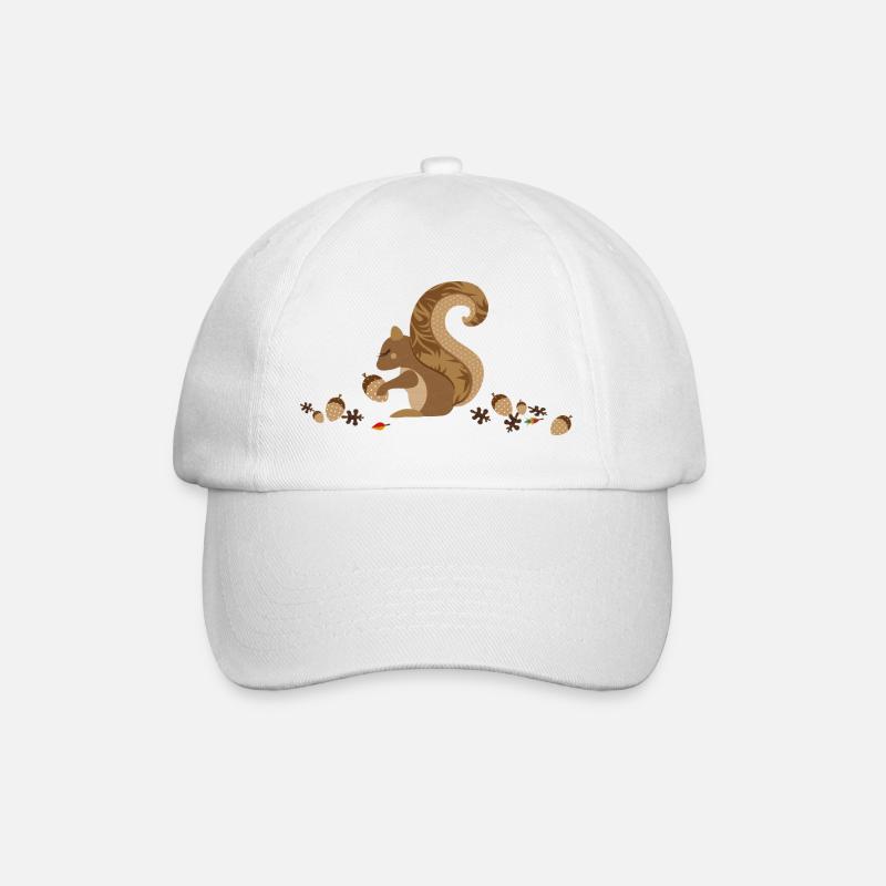 Un écureuil avec un gland - Casquette classique - blanc/blanc