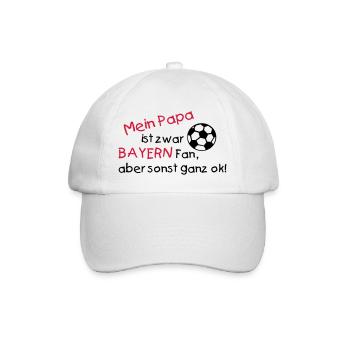 Mein Papa ist Bayern Fan - Baseballkappe - Weiß/Weiß - Vorne
