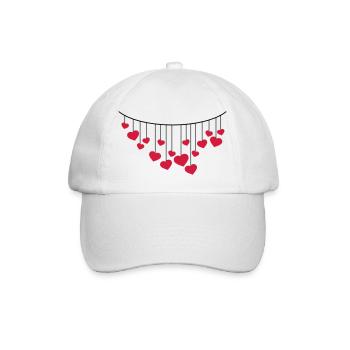 coeur amour amoureux clip saint valentin fête des mères - Casquette classique - blanc/blanc - Devant