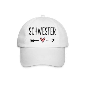 Schwester Herz Pfeil Liebe Freundin Geschenk - Baseballkappe - Weiß/Weiß - Vorne