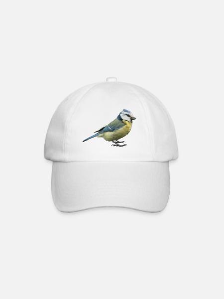 Vogel Blaumeise - Baseballkappe - Weiß/Weiß