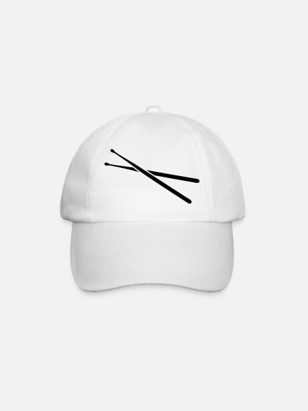 drums - Baseball Cap - white/white
