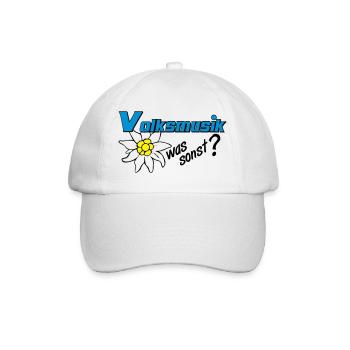 Volksmusik Edelweiß Emblem - Baseballkappe - Weiß/Weiß - Vorne