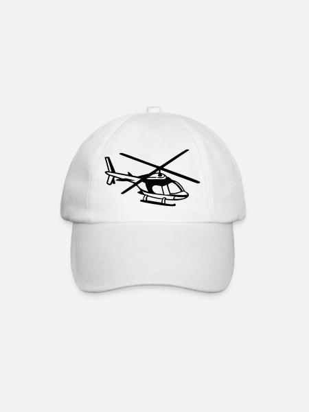 helicopter - Baseball Cap - white/white