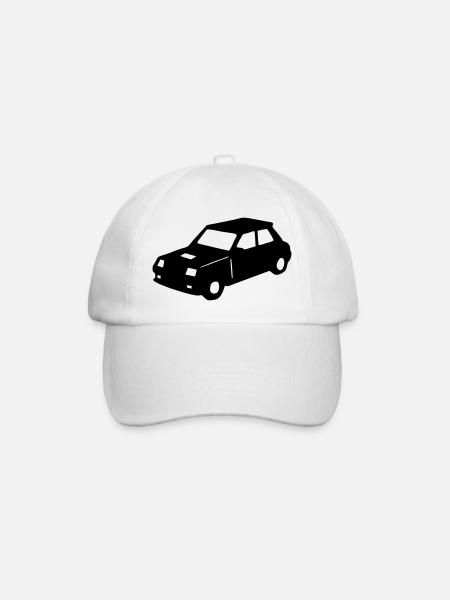 R5 Retro-Oldtimer-Rennwagen - Baseballkappe - Weiß/Weiß