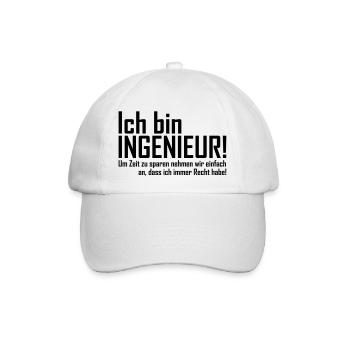 ingenieur - Baseballkappe - Weiß/Weiß - Vorne