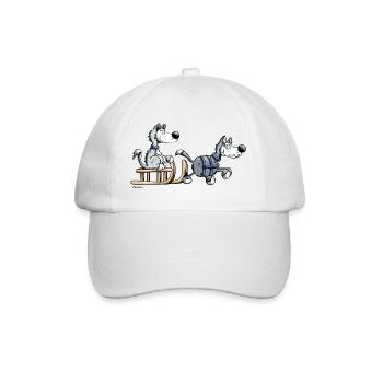 Schlittenhund Team - Baseballkappe - Weiß/Weiß - Vorne