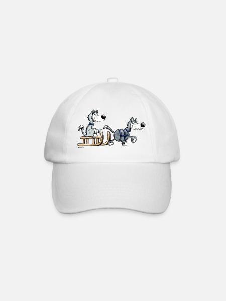 Schlittenhund Team - Baseballkappe - Weiß/Weiß
