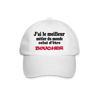 J'ai le meilleur métier du monde boucher : boucher - Baseball Cap - white/white - Front