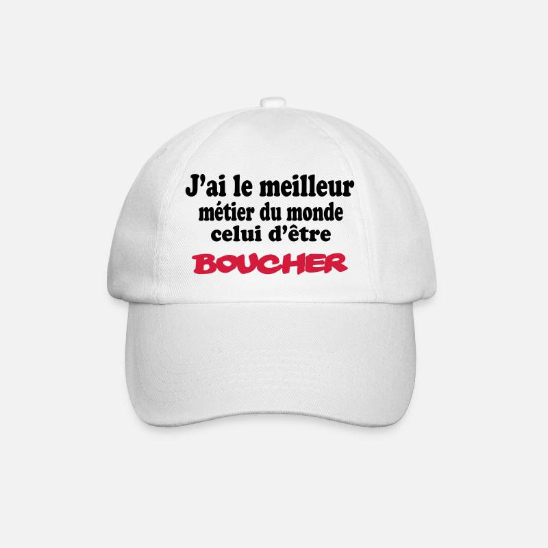 J'ai le meilleur métier du monde boucher : boucher - Casquette classique - blanc/blanc