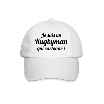 Rugby - Rugbyman - Sport - Fighter - Fight - Baseball Cap - white/white - Front