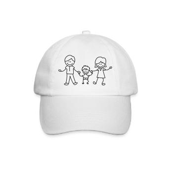 father mother child - Baseball Cap - white/white - Front