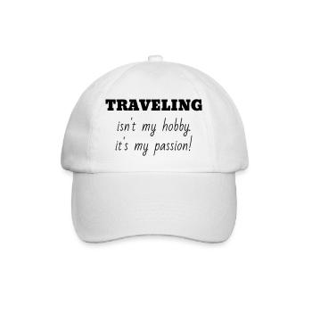 Reisen / Reisende / Urlaub / Tourismus - Baseballkappe - Weiß/Weiß - Vorne