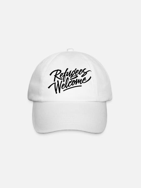Refugees Welcome - Create safe havens! - Baseball Cap - white/white
