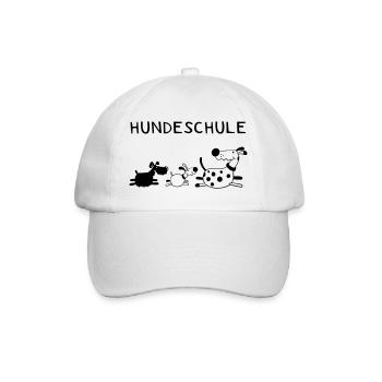 Lustige Hundeschule - Hund - Hunde - Comic - Baseballkappe - Weiß/Weiß - Vorne