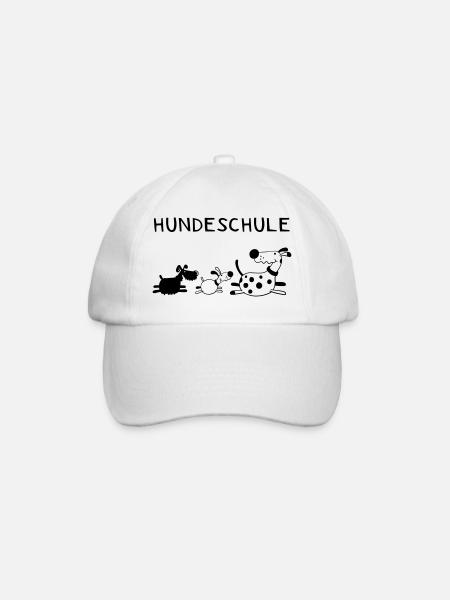 Lustige Hundeschule - Hund - Hunde - Comic - Baseballkappe - Weiß/Weiß