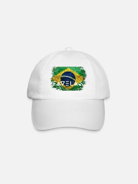 Favelas Flag: Breaks in Green and Yellow - Baseball Cap - white/white