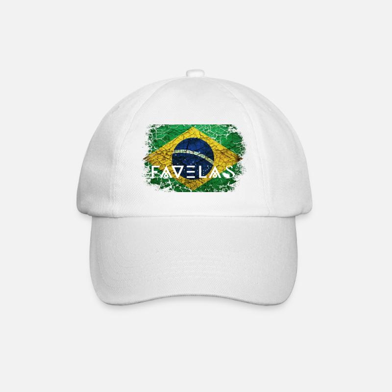 Drapeau des favelas : Des brises en vert et jaune - Casquette classique - blanc/blanc