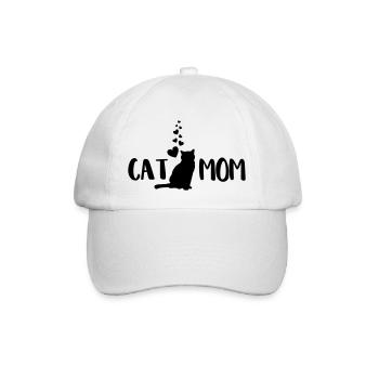 cat mom hearts - Baseballkappe - Weiß/Weiß - Vorne