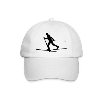 ski fahrer silhouette - Baseballkappe - Weiß/Weiß - Vorne