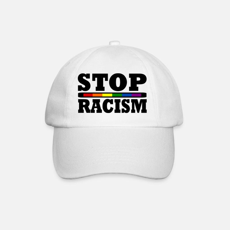 Stop Rassismus - Baseballkappe - Weiß/Weiß