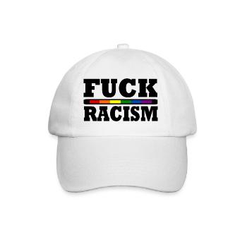 Fuck Racism - Baseballkappe - Weiß/Weiß - Vorne