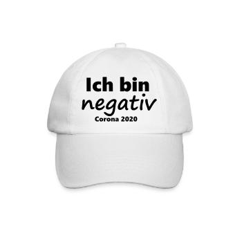 Corona - Ich bin negativ - Baseballkappe - Weiß/Weiß - Vorne
