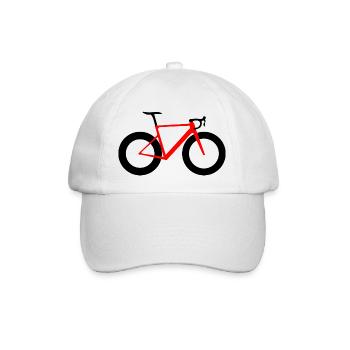 Rennrad rot - Baseballkappe - Weiß/Weiß - Vorne