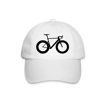 Vélo de route Fixie Singlespeed noir - Casquette classique - blanc/blanc - Devant