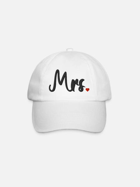 Idée cadeau Monsieur et Madame pour les couples mariés - Casquette classique - blanc/blanc