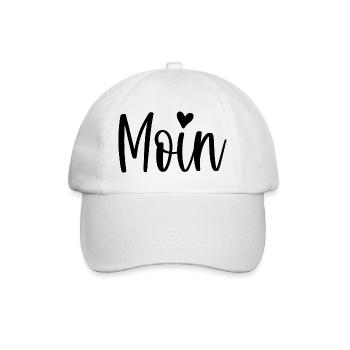 Moin Mit Herz Norddeutsch Nordisch - Baseballkappe - Weiß/Weiß - Vorne