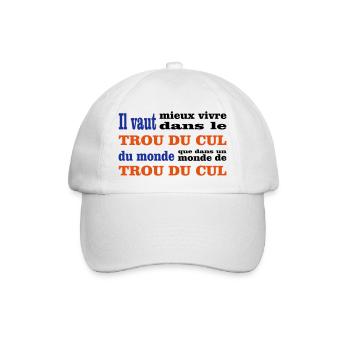 TROU DU CUL - Casquette classique - blanc/blanc - Devant