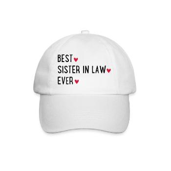 Best sister in law - Baseballkappe - Weiß/Weiß - Vorne