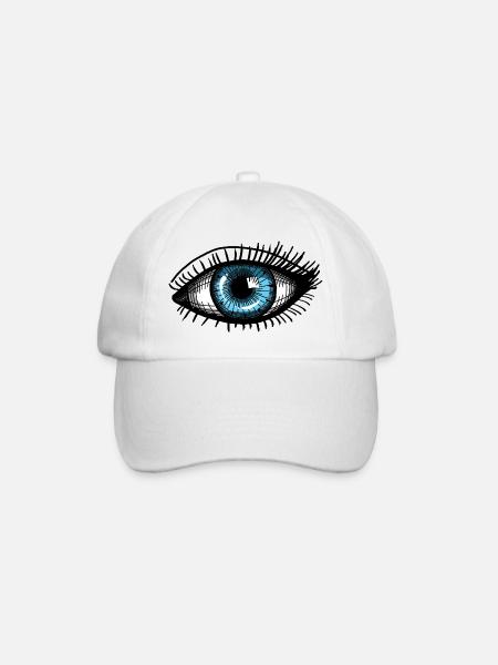 blue eye - Baseball Cap - white/white