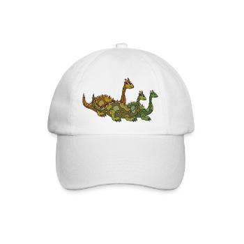 Dinosaurier - Baseballkappe - Weiß/Weiß - Vorne